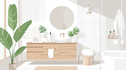 Bathroom interior design with modern furniture. Shower