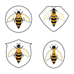 bee logo illustrations design icon