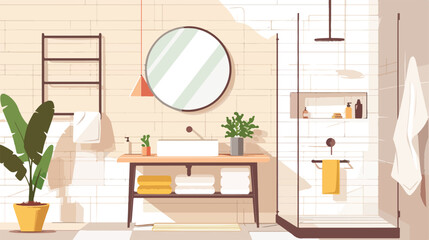 Bathroom interior design with modern furniture. Shower