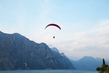 Paragliding on the lake Garda