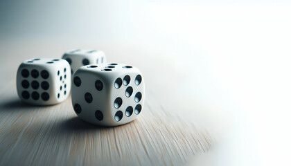 Game of Chance, gambling concept. Dice of luck with white isolated background, generative ai