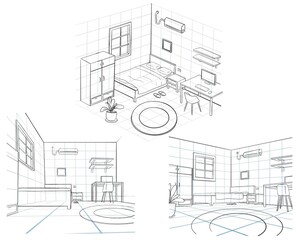 Room Perspective drawings