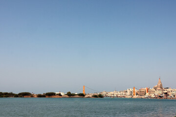 panorama view of the ancient Dwarka Village in Gujarat
