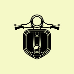 Silhouette vespa logo design vector