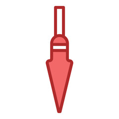 Plumb bob red line filled icon