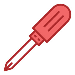 Screw Driver red line filled icon