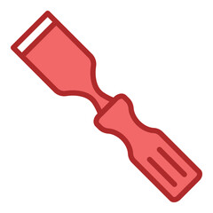 Chisel red line filled icon