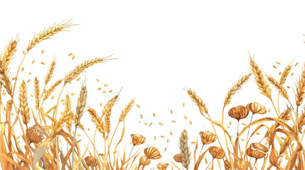 Cereal crops banner design Organic grain food flakes