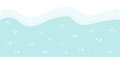 Sea, ocean waves lapping on shore, seaside top view on transparent background. Hand drawn flat style design, vector backdrop. Summer print, seasonal element, holidays, vacations, outdoors, beach - 788304515