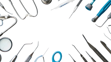 Scalpel and Surgical Tools Placed on White Background: PNG File for Medical Designs, Hand Edited Generative AI