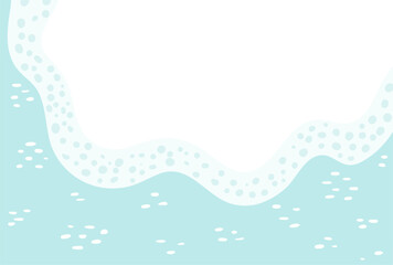 Sea, ocean waves lapping on shore, seaside top view on transparent background. Hand drawn flat style design, vector backdrop. Summer print, seasonal element, holidays, vacations, outdoors, beach