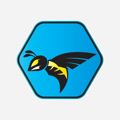 bee logo illustrations design icon