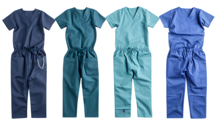 Medical Scrubs Isolated on White Background: PNG File for Healthcare Designs, Hand Edited Generative AI
