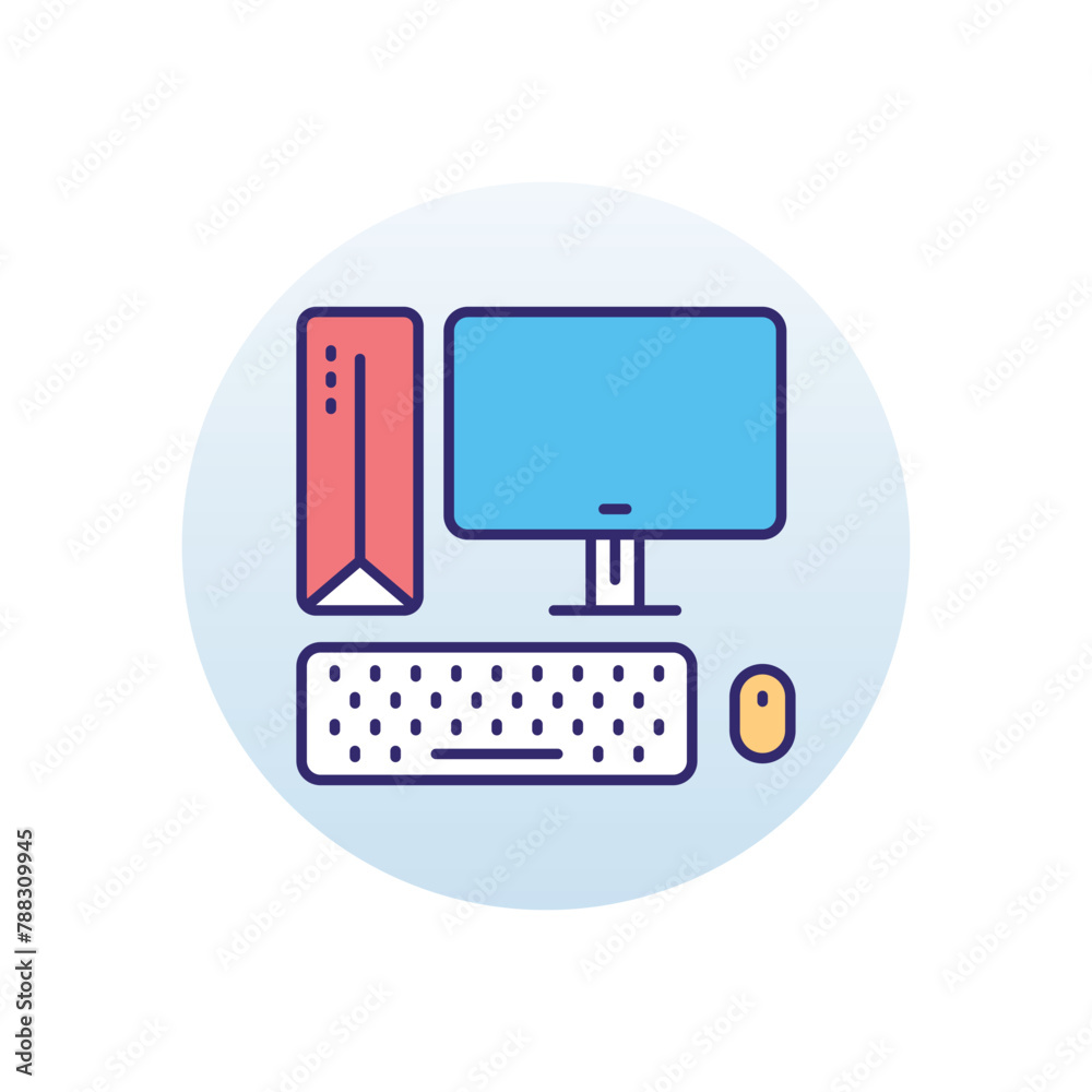 Wall mural desktop vector icon