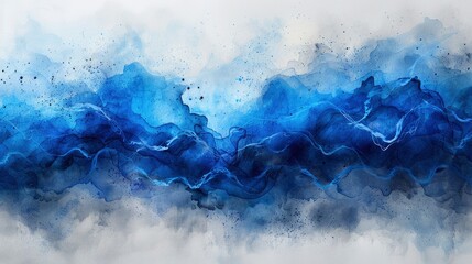 blue paint strokes in watercolor on a transparent backgroundimage