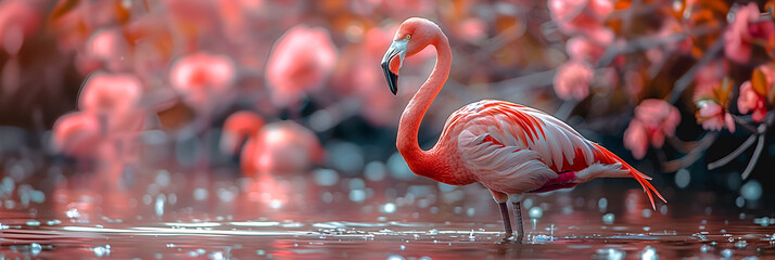 A Flamingo Is Standing in the Water with a Pink,
epic hyperrealistic photo of an flamingo hd wallpaper