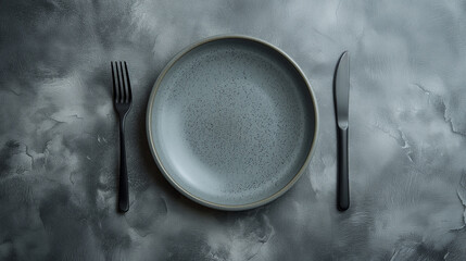Table Setting with Fork, Knife and Plate. - 788314776