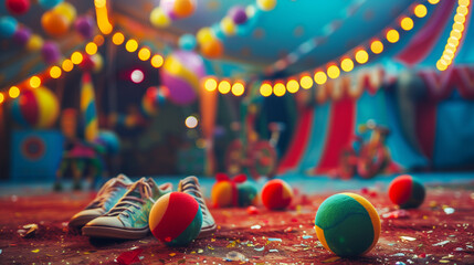 Vibrant Circus Tent Interior with Playful Atmosphere. - 788315155