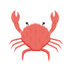Crab doodle style icon. Vector illustration of river and marine life. Isolated on white delicacies seafood.