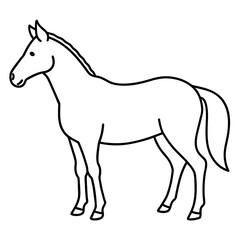 horse illustration mascot,horse silhouette,horse vector,icon,svg,characters,Holiday t shirt,black horse drawn trendy logo Vector illustration,horse line art on a white background