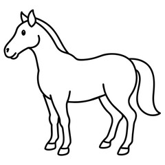 horse illustration mascot,horse silhouette,horse vector,icon,svg,characters,Holiday t shirt,black horse drawn trendy logo Vector illustration,horse line art on a white background