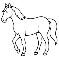horse illustration mascot,horse silhouette,horse vector,icon,svg,characters,Holiday t shirt,black horse drawn trendy logo Vector illustration,horse line art on a white background