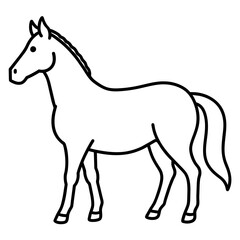 horse illustration mascot,horse silhouette,horse vector,icon,svg,characters,Holiday t shirt,black horse drawn trendy logo Vector illustration,horse line art on a white background