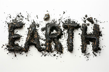 The word earth written in dirt 