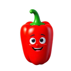3d red bell pepper on Isolated transparent background png. generated with AI