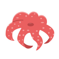 Octopus doodle icon. Vector illustration of seafood. Isolated on white.