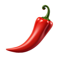 3d red bell pepper on Isolated transparent background png. generated with AI