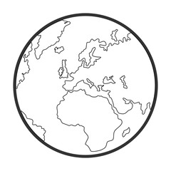 Globe Line Icon Vector. globe  thin line simple web symbol on white background. Planet Earth linear picture Outline.
