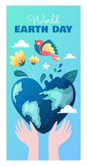 World Earth day banner in gradient style