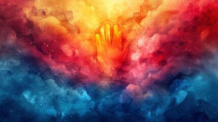 watercolor color full background watercolor background with clouds rainbow colorimage