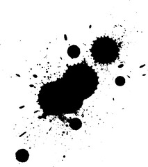 black ink brush dropped splash splatter