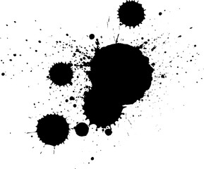 black ink brush paingting splatter splash