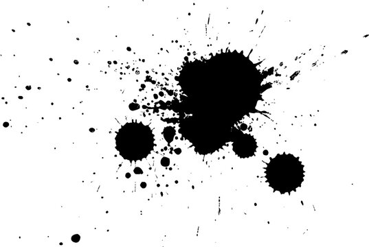 black ink dropped splash splatter