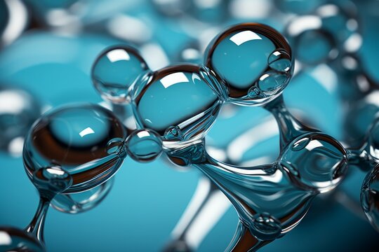 Intricate Macro molecules. Drop rain water. Generate Ai