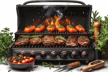 How to Host a Perfect Outdoor Feast: Setting Up a Grill Station for a Flavorful Meal by the Lakeside, Including Grilling Techniques and Seasoning Tips.
