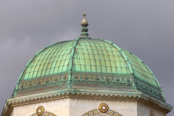 Green Dome at German Fountain in Istanbul Turkey