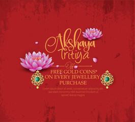 Happy Akshaya Tritiya religious festival of India celebration - obrazy, fototapety, plakaty