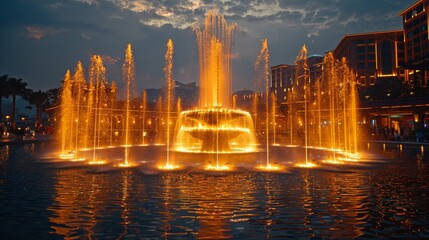 fountain in  the city 