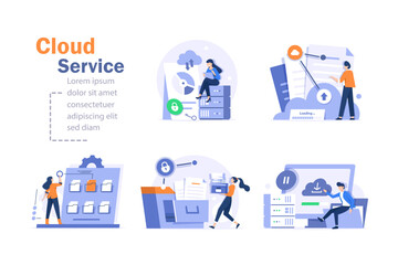 Big Data and Cloud Computing,Actionable data concept,Business characters using remote servers to analyzing