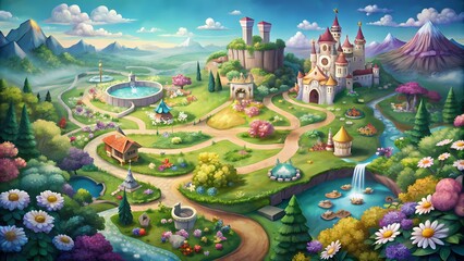 Enchanted Journey, A Map to Fairytale Adventures - obrazy, fototapety, plakaty