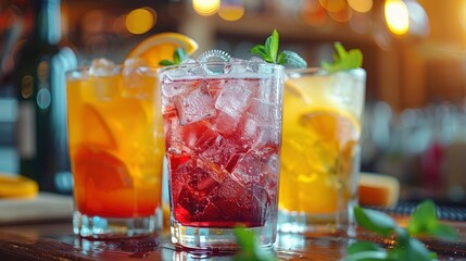 making alcoholic cocktail alcoholic drinks bar preparing cocktails bar counter many cocktails concept restimage