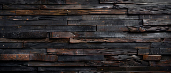 Dark wooden texture. Rustic three-dimensional wood texture. Wood background. Modern wooden-facing background