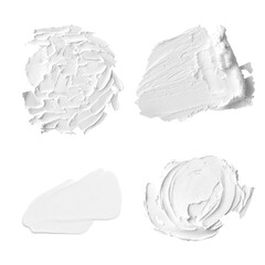 White acrylic paint stroke design element set