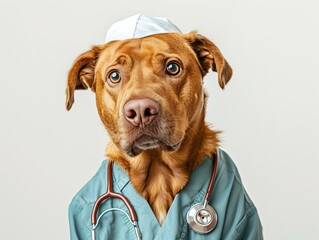 Máo médico veterinário com estetoscópio