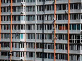 Apartment building. Contemporary architecture. Multistory building. Architectural background. Concept. Ust-Kamenogorsk (kazakhstan)