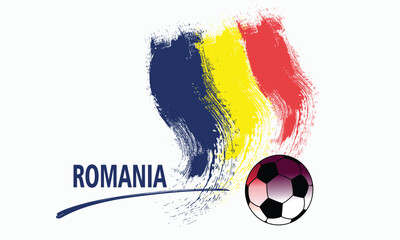 Romania flag background from paint brushes, Brush stroke drawing of the Romania flag, Romania colorful brush strokes painted national flag icon eps8, Romania colorful brush strokes painted national